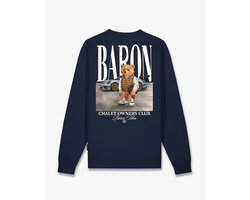 Baron Filou Baron Filou Sweater FW26 Backprint Filou 187 Chalet Owners Club Baron Oxford Blue