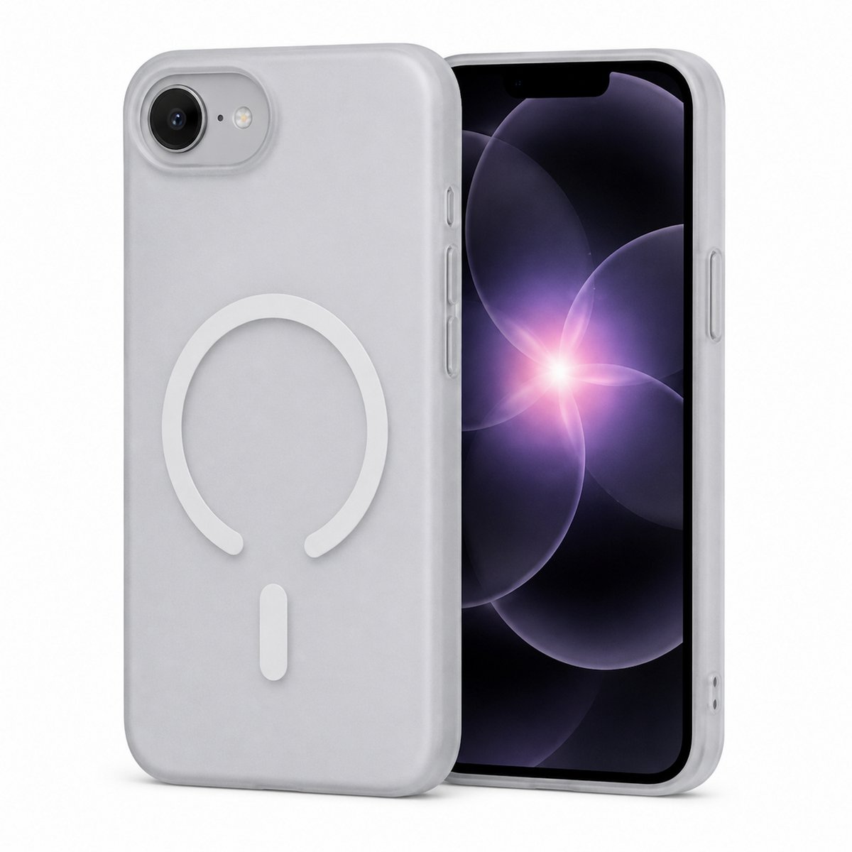 iCall MagMat Hoesje - Geschikt voor iPhone 17e / 16e - Geschikt voor Magsafe - Ultradun Mat Transparant