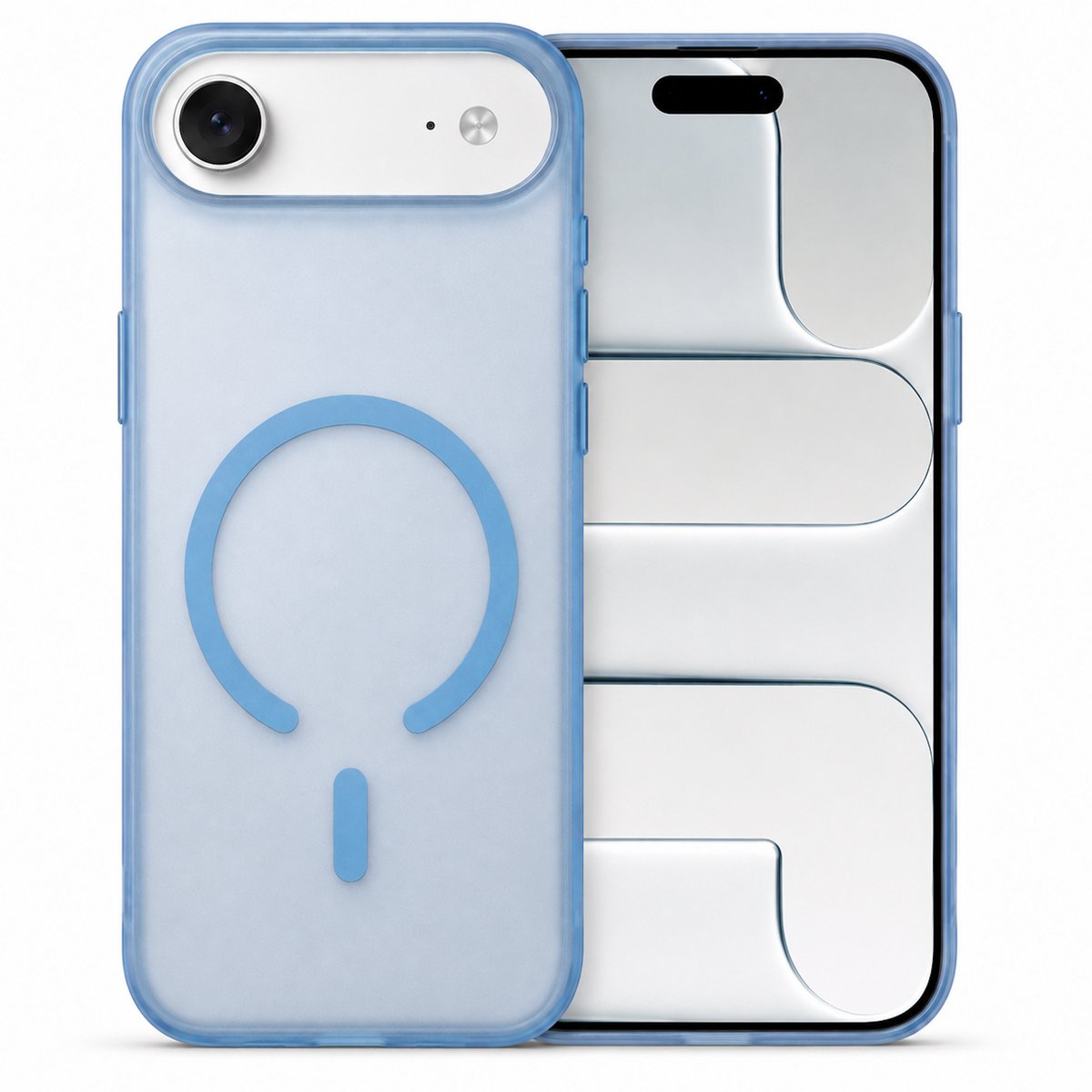 iCall MagMat Hoesje - Geschikt voor iPhone 17 Air - Geschikt voor Magsafe - Ultradun Mat Licht Blauw