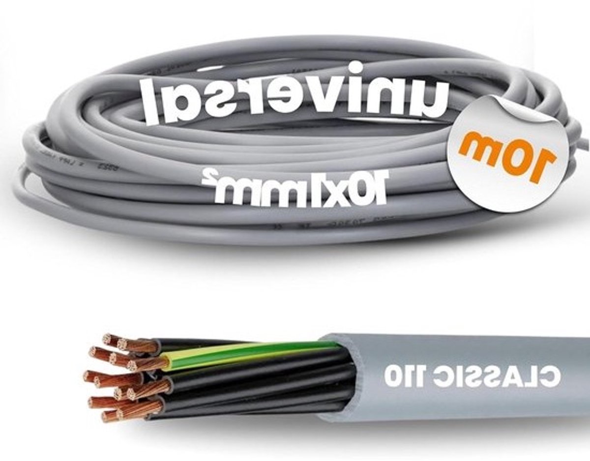 Flexibele Stuurkabel - Installatiekabel - Elektrisch Gereedschap - Oliebestendig - 10 x 10 mm² - Grijs