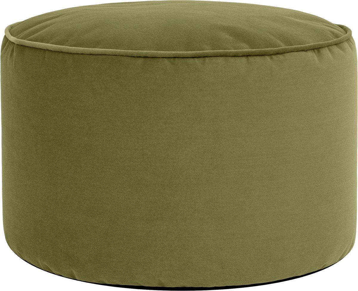 icon - Milano Poef - Ronde Zitzak Hocker - Fluweel - Olijfgroen