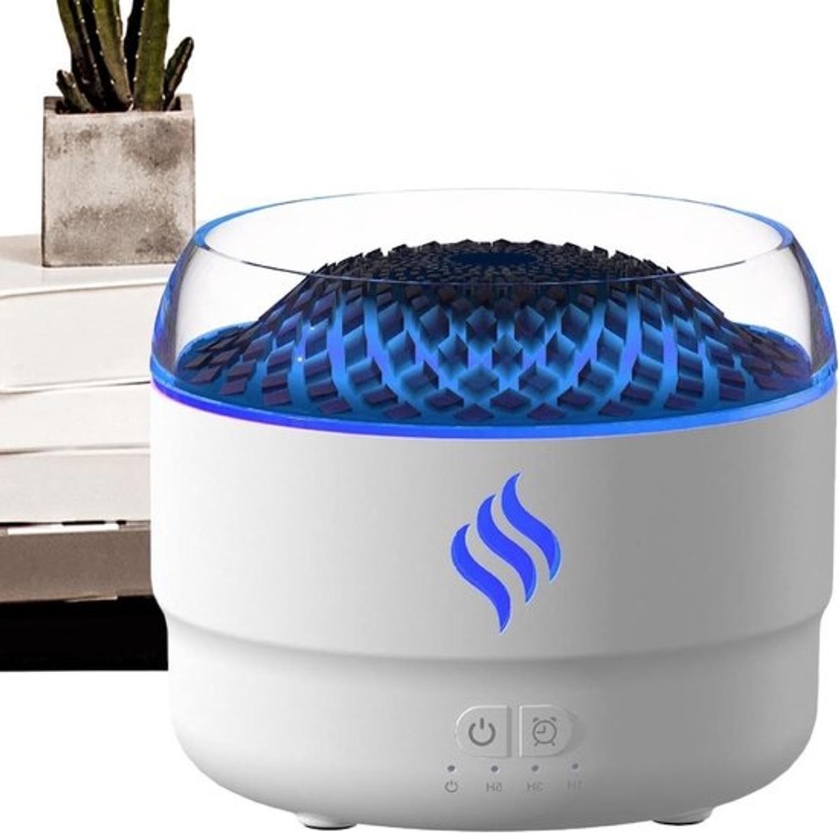 Luchtbevochtiger - Aromatherapie diffuser - Rustige sfeer creëren - Stille werking - 13 cm - Wit