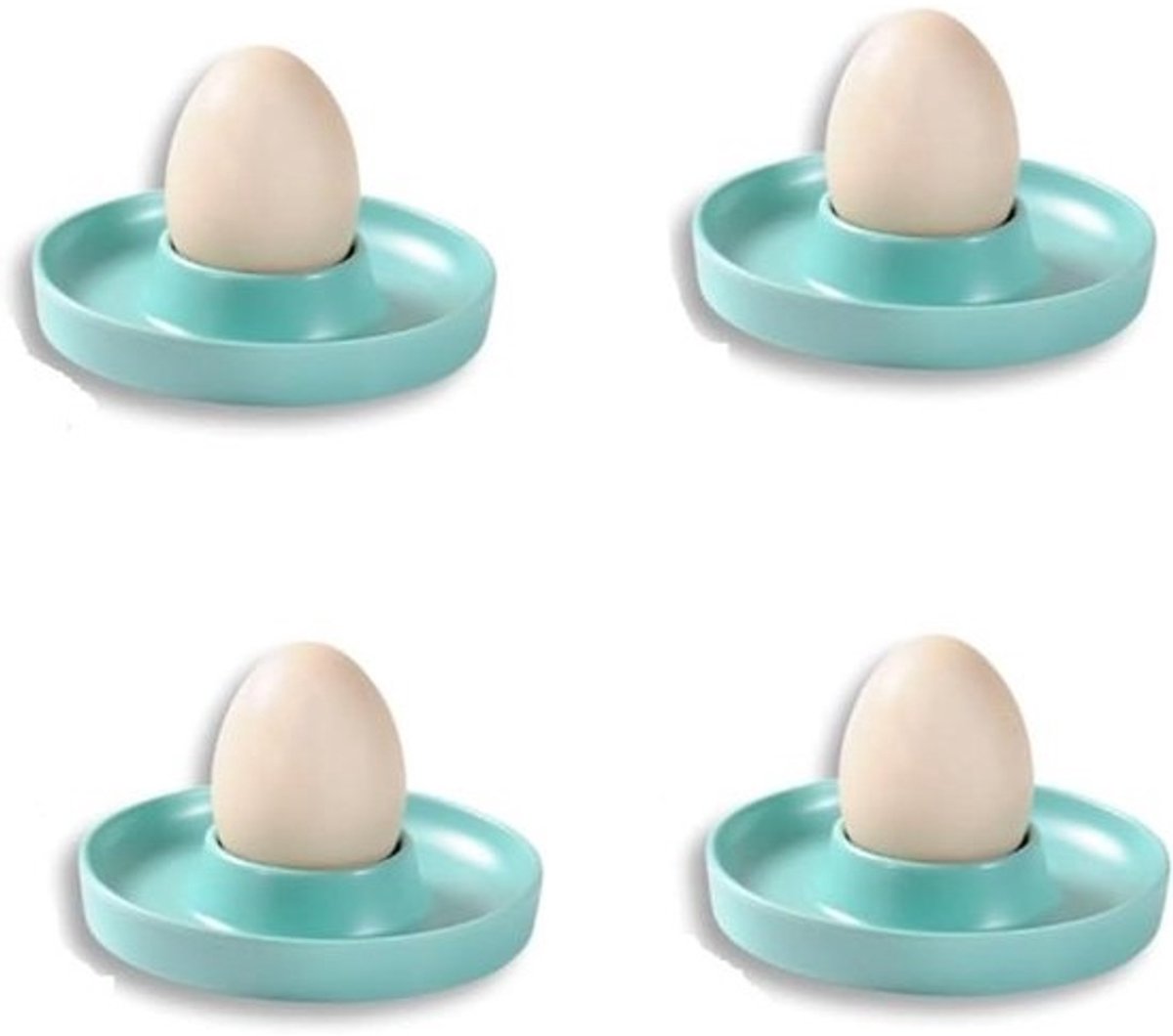 Eierdopjes Set - Eierhouders Eierstandaard - Ontbijt Serveren - Met Opvangrand - 4 stuks - Blauw