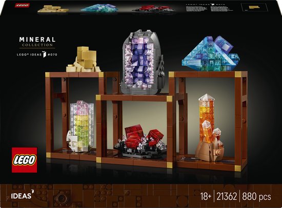 LEGO Ideas 21362 Mineral Collection bouwset als woondecoratie