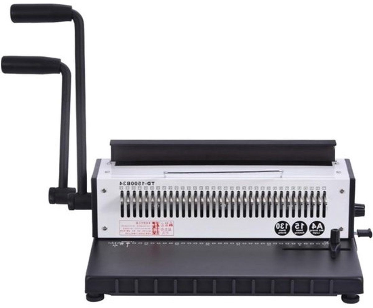 Handmatige Spiraalbindmachine - Papierbinder Perforator - Documenten Inbinden - Metaal Sterke Structuur - A4 34 Gaten - Zwart