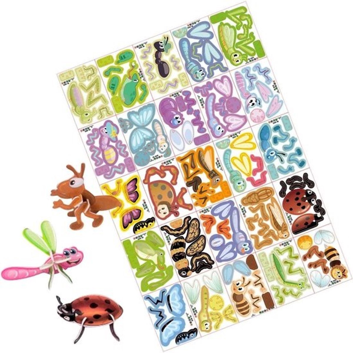 3D Puzzelset Dieren - Papieren Puzzel Educatief - Cognitieve Ontwikkeling - Gereedschapsvrij Plezier - 25 Modellen - Insect