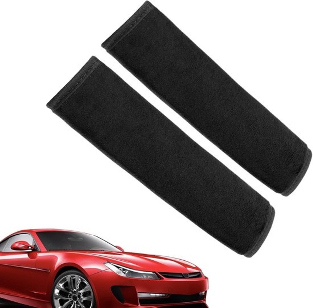 Veiligheidsgordelhoes - Gordelpads Comfort - Reizen Auto Vliegtuig - Hoge Elasticiteit Vulling - 24 x 6 x 2 cm - Zwart