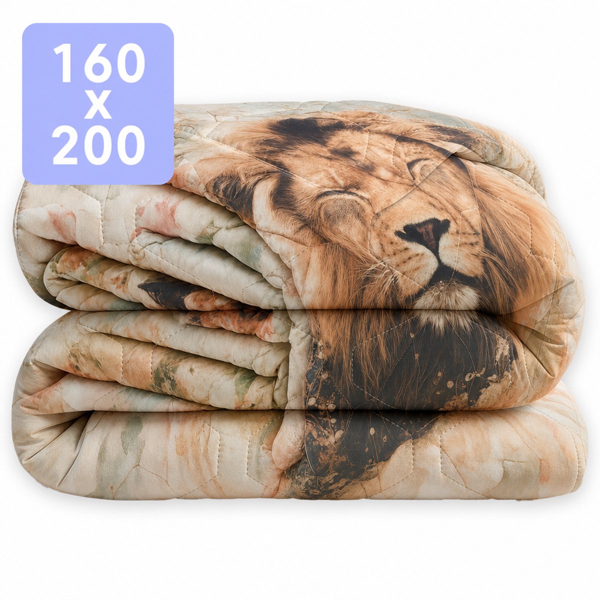 HappyBed Dekbed zonder overtrek 160x200 - Wasbaar Dekbed - Bedrukt dekbed zonder hoes - Hoesloos Dekbed - Twijfelaar dekbed - Wildflowers King