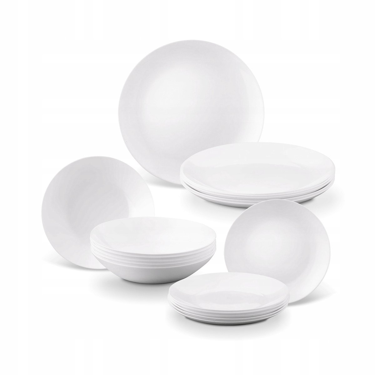 Tadar Rita servies 18-delig gehard glas melkwit