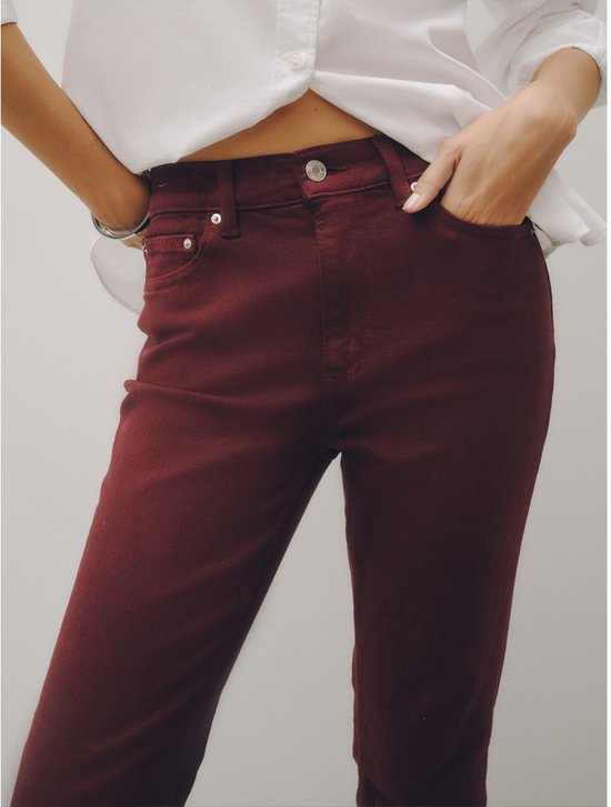 Next - Dames - Nette stretchjeans met halfhoge taille - Rood