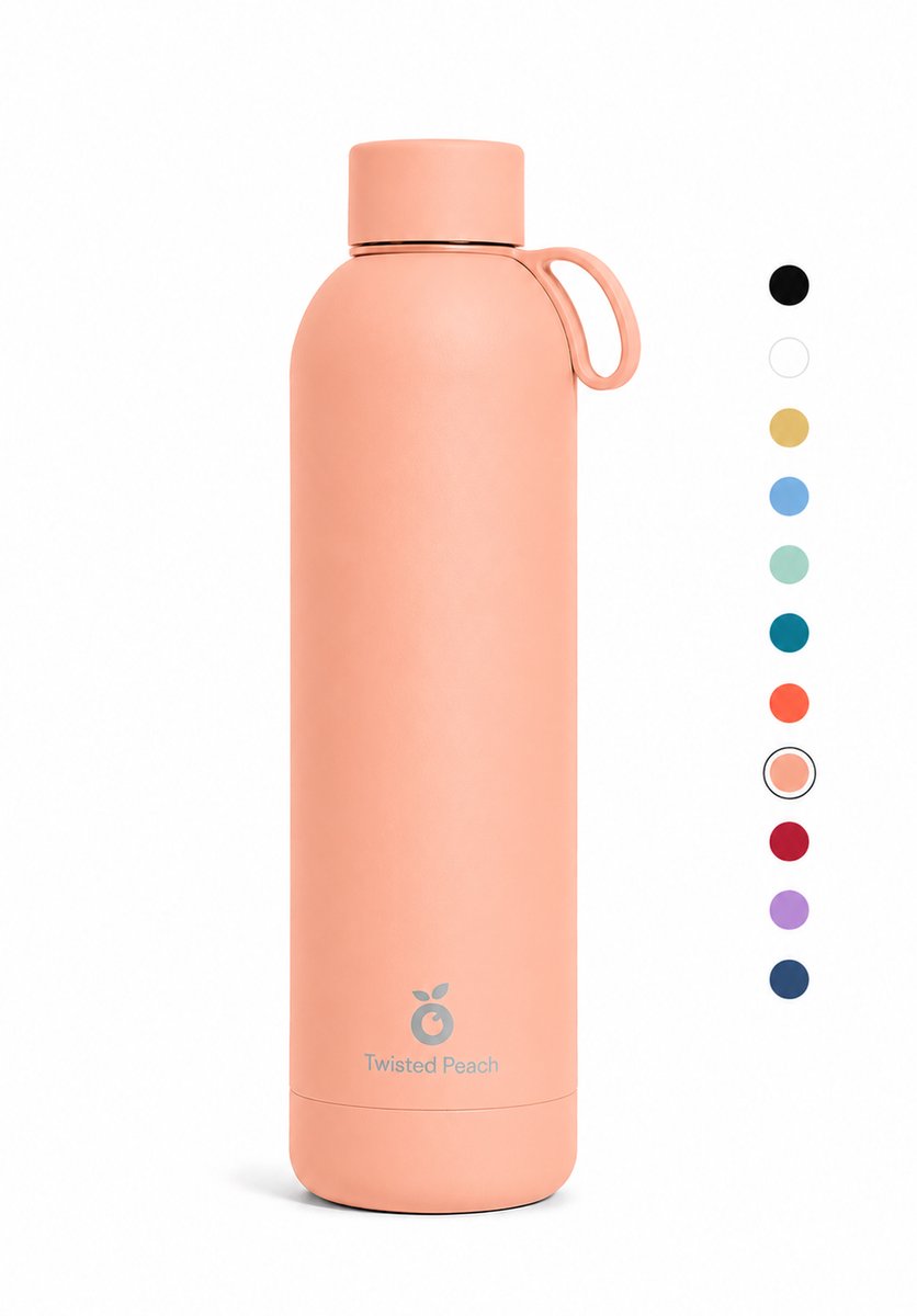 Waterfles RVS | 750ml | Perzik | Drinkfles | Dubbelwandig | 24 uur gekoeld | 12 uur verwarmd | Twisted Peach®