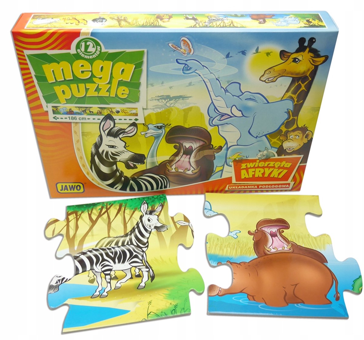 Mega Puzzel Afrikaanse Dieren - Grote Vloerpuzzel 12 Stukjes