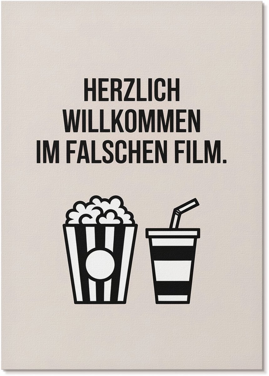 Tulup Polycanvas Wandposter - Filmische Humor, Typografie - A4 - Beige Wanddecoratie - Rechthoek - Wandkunstwerk - Woonkamer, Slaapkamer, Kantoor - Humoristisch