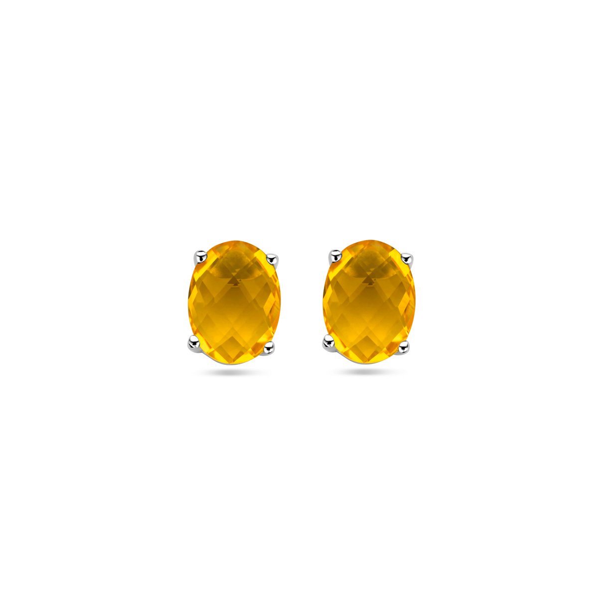 Zilver Gerhodineerd Oorknoppen Citrien 1337683