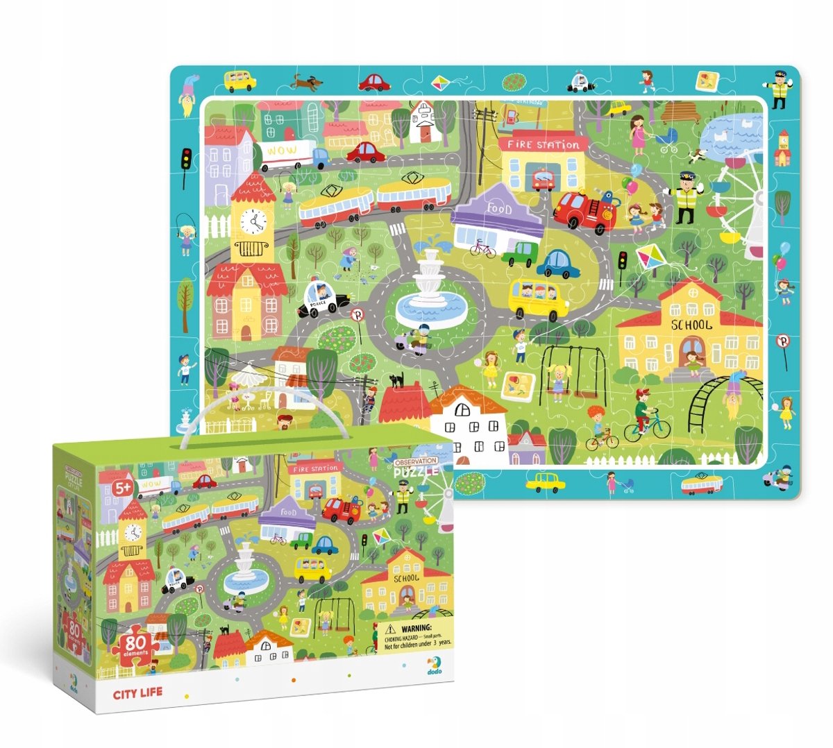 Merkloos Stadsleven Puzzel 80 Stukjes voor Kinderen vanaf 5 Jaar