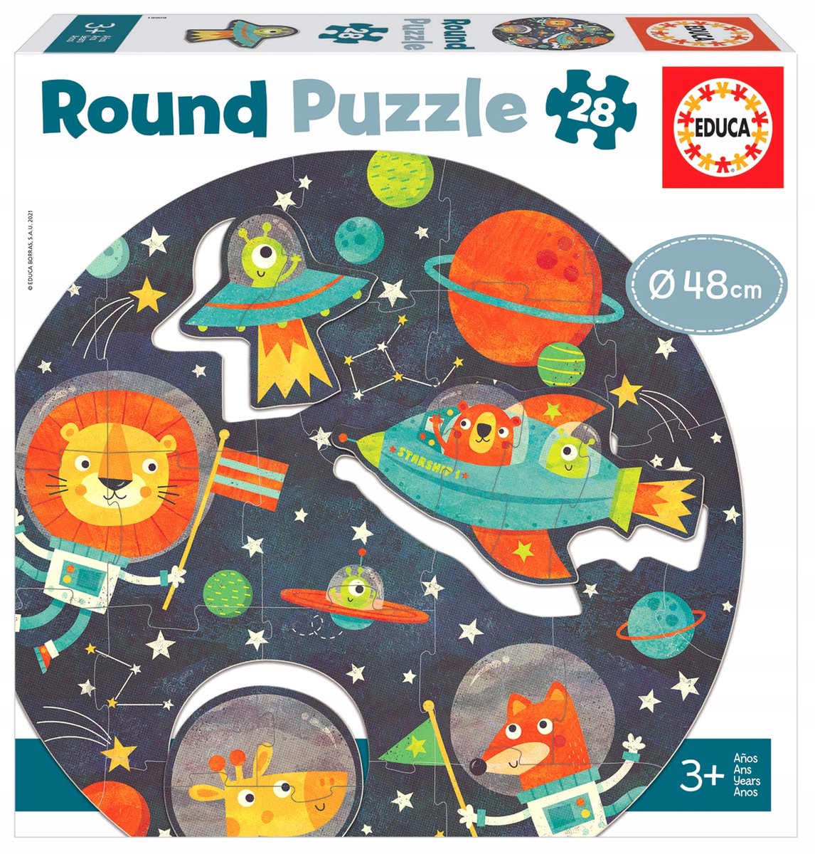 Educa Kosmos Ronde Puzzel 28 Stukken - Leerzaam en Leuk Vanaf 3 Jaar