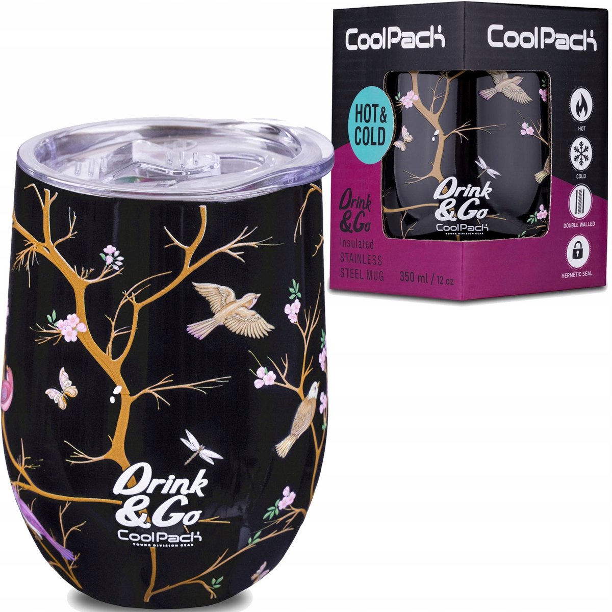 CoolPack Metalen Thermosbeker Vilnius 350ml Zwart