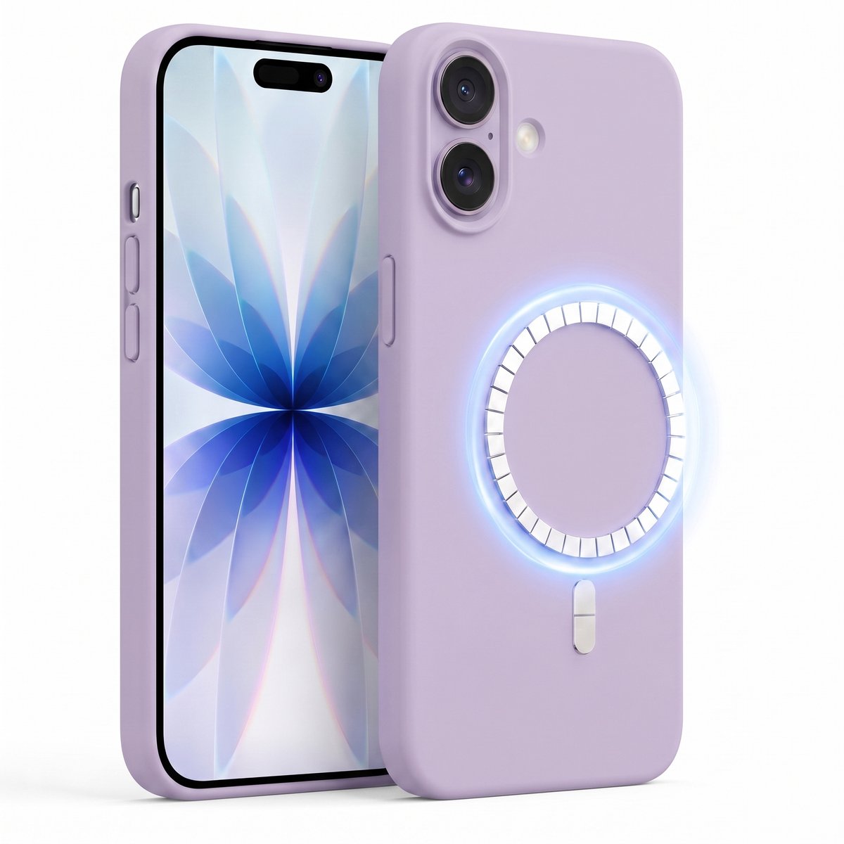 Hoesje geschikt voor Apple iPhone 17 - Hoesje geschikt voor Magsafe - Draadloos opladen - Gehard Glas - Lila