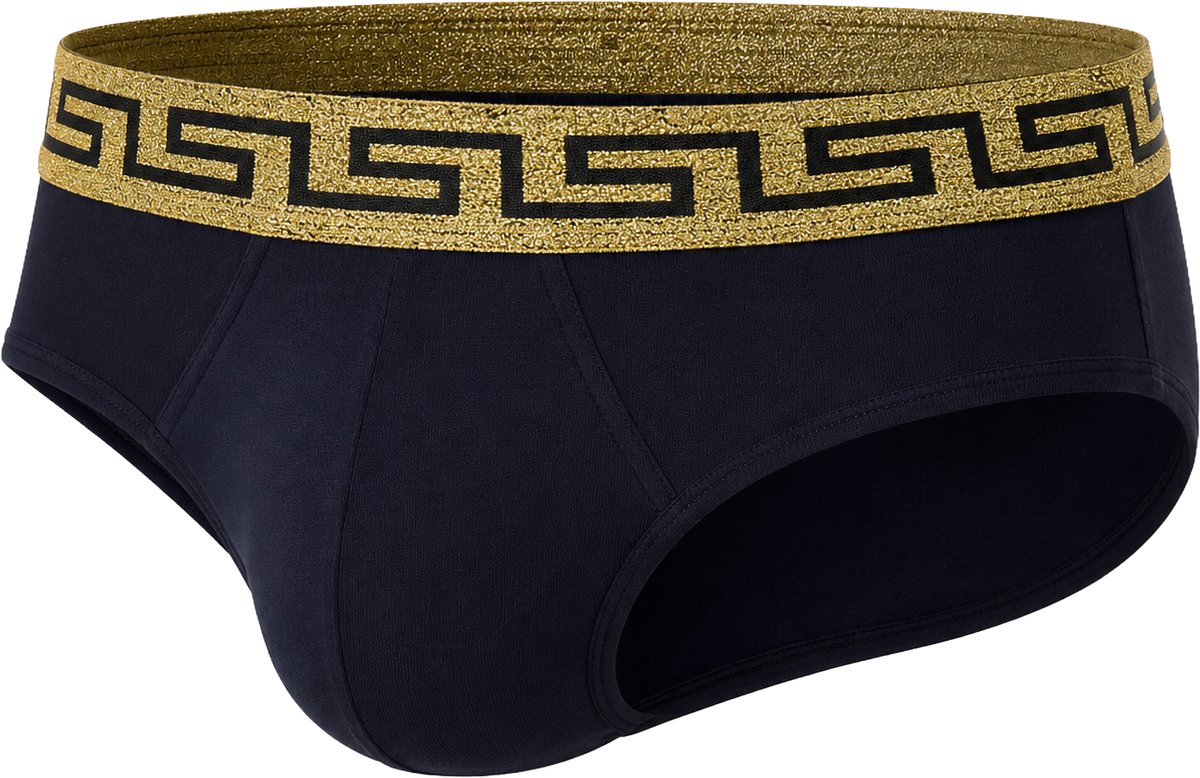 MODUS VIVENDI Bold Meander Brief Black/Gold - MAAT S - Heren Ondergoed - Slip voor Man - Mannen Brief