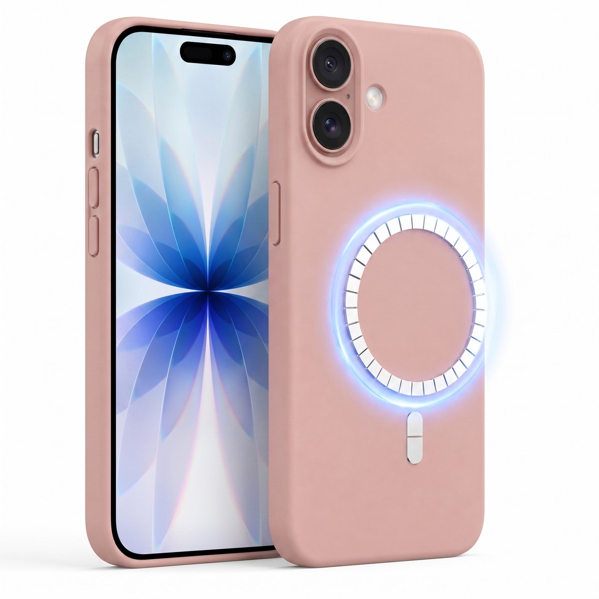 Hoesje geschikt voor Apple iPhone 17 - Hoesje geschikt voor Magsafe - Draadloos opladen - Gehard Glas - Oud Roze