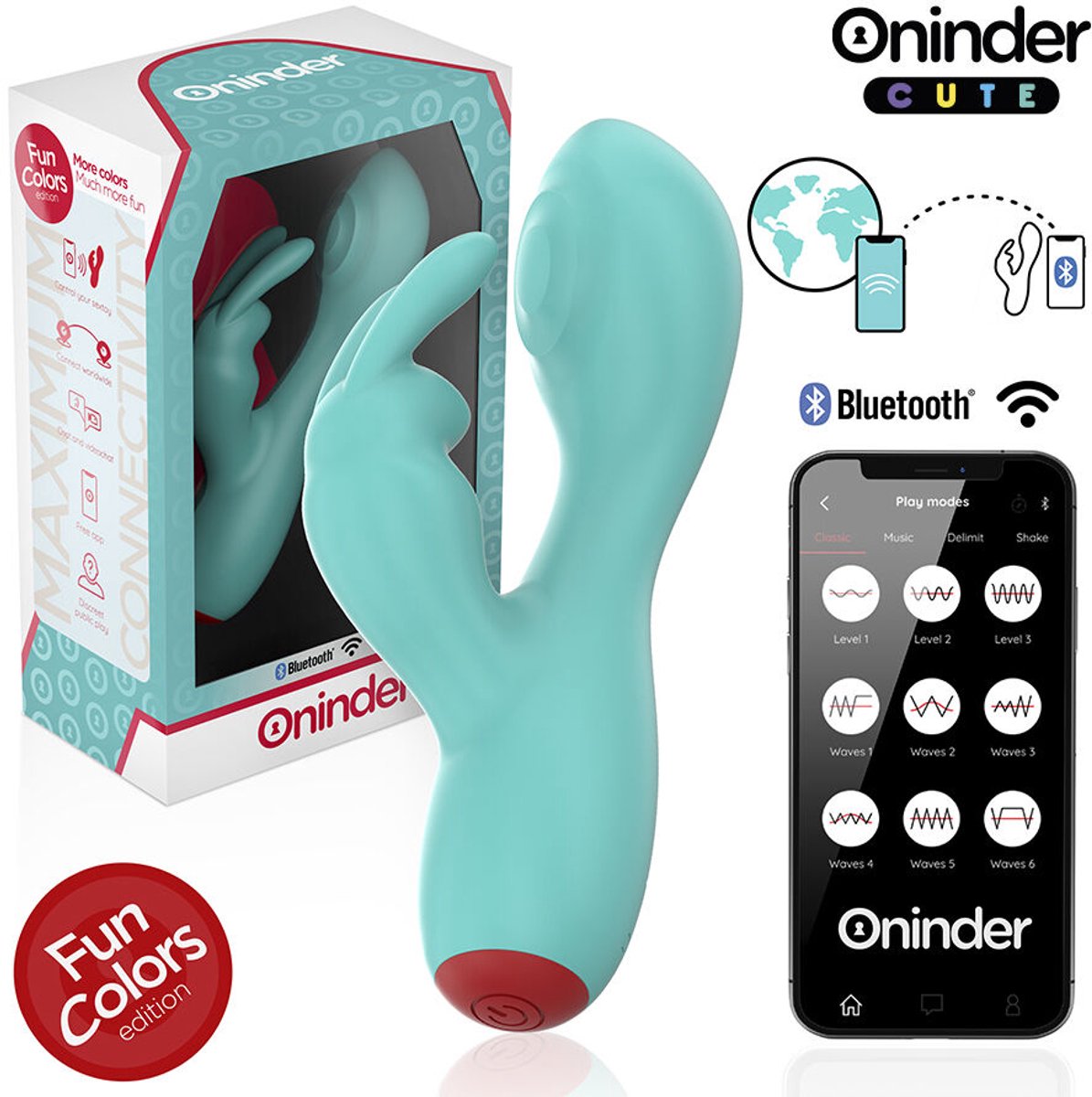 ONINDER CUTE - LOVE BUNNY G-SPOT CLITORALE VIBRATOR - GRATIS WERELDWIJDE APP