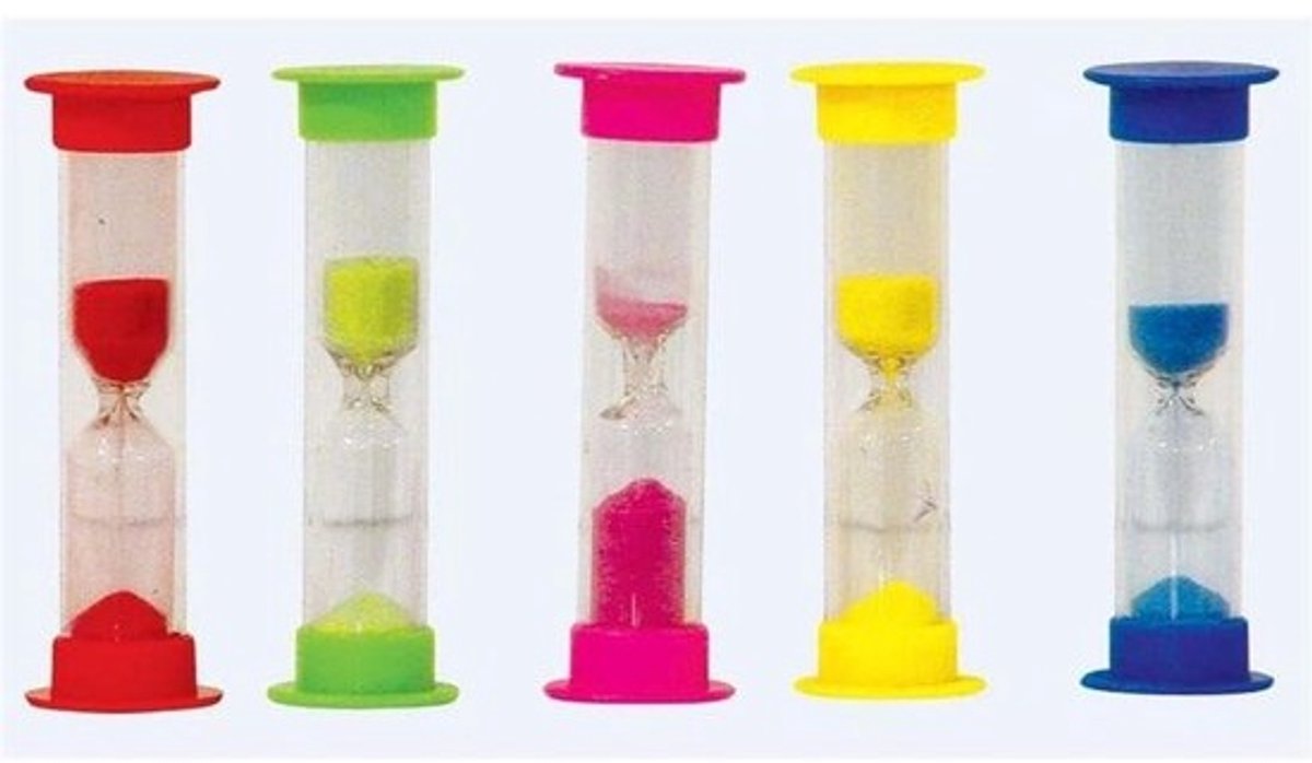 Zandloper Tandenpoetsen - Poets Timer - Goede Mondhygiëne - Twee Minuten Timer - 89 cm Hoog - Willekeurige Kleur
