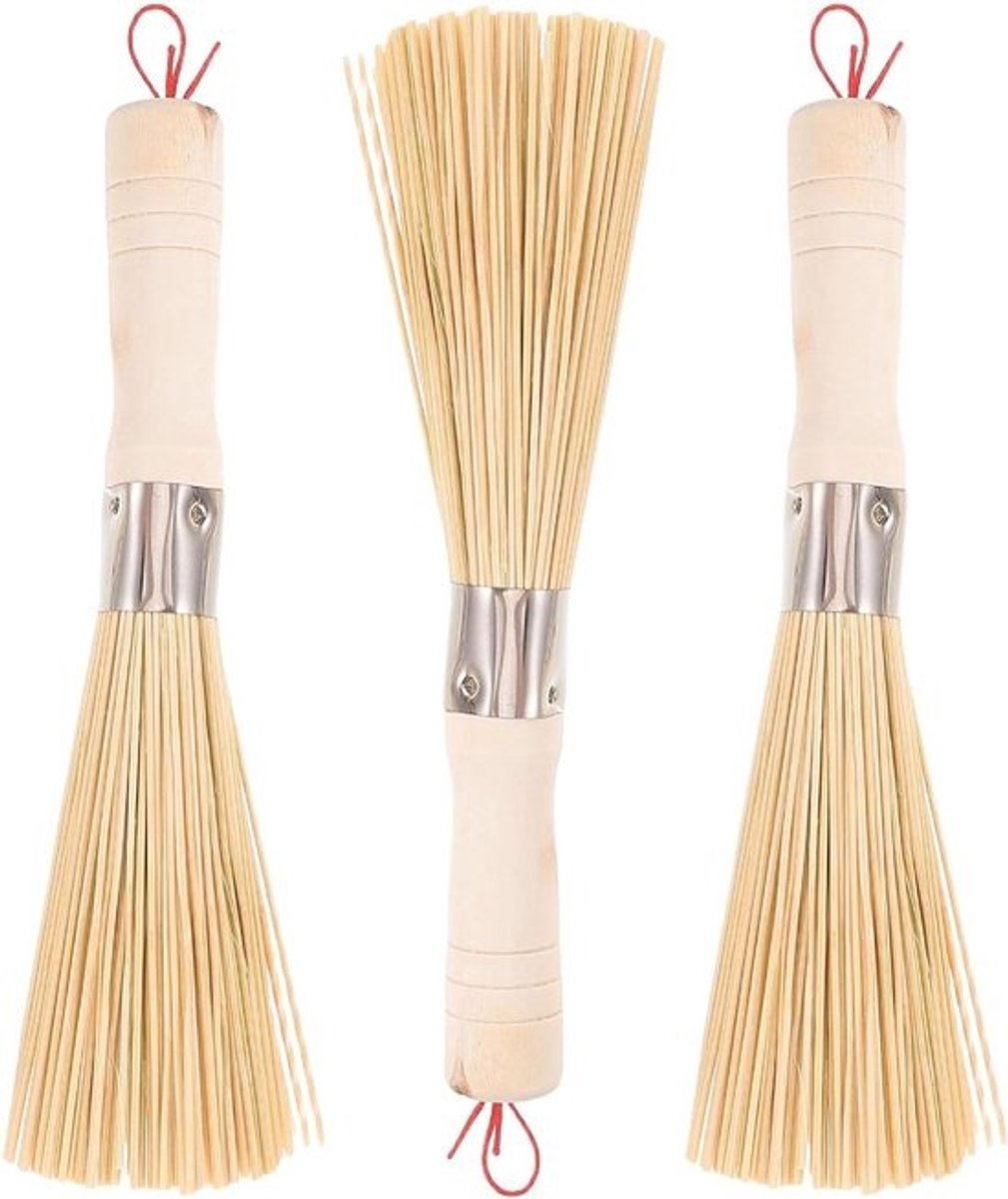Schoonmaakborstel Set - Keukenborstels Afwasborstels - Keuken Schoonmaken - Ergonomisch Ontwerp - 3 Stuks - Khaki