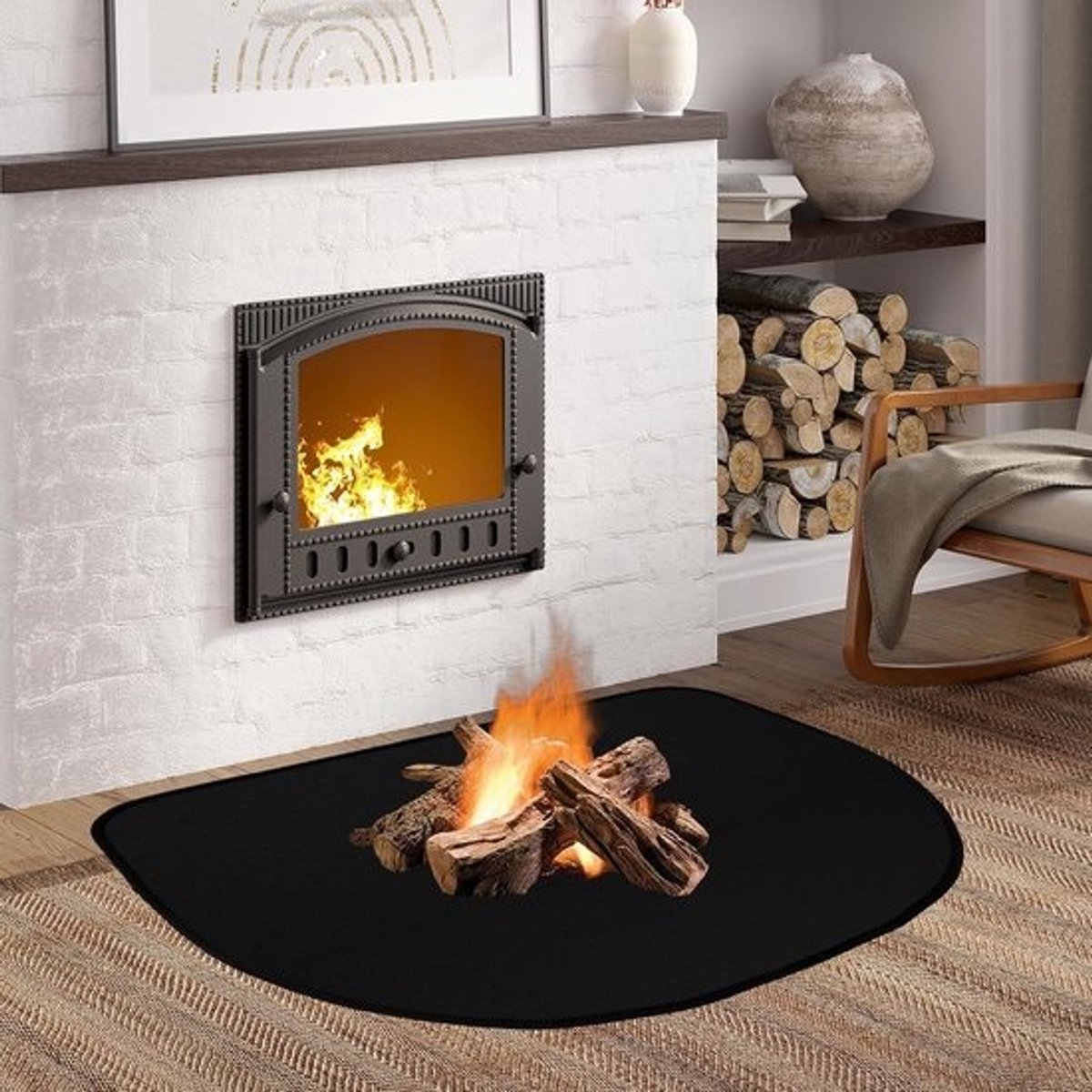 Vuurvaste Mat - Hittebestendige Onderlegger - Bescherming Terras - Hoge Temperatuurbestendigheid - 40 x 60 cm - Zwart