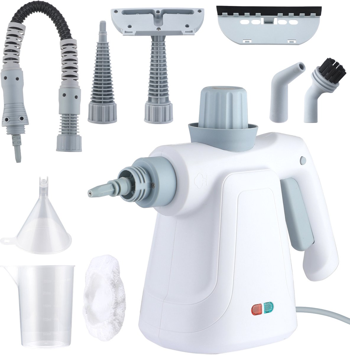 Hogedrukstoomreiniger - Handheld stoomreiniger voor diverse oppervlakken met 11 accessoires en stoomvergrendeling, 350 ml tank voor thuis, auto, keuken, badkamer en ramen – Chemievrije dieptereiniging