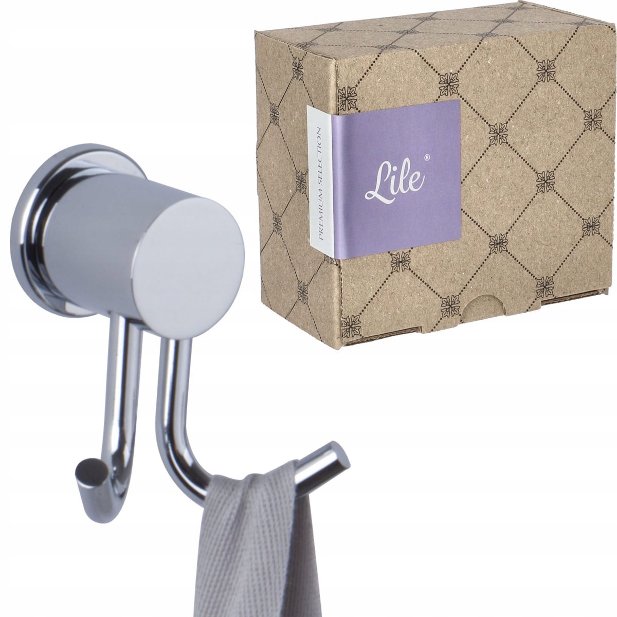 Lile Starlight Dubbele Wandhaak - Chroom, Messing & Zink Aluminium