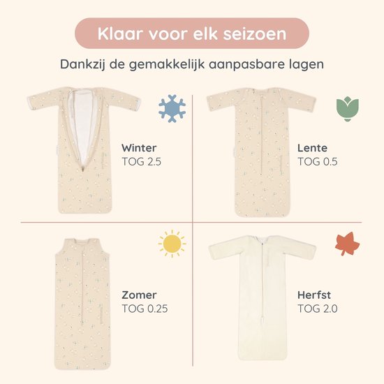 Puckababy Bag 4 Seasons slaapzak baby (6m-2.5j) - Geese - TOG 0.25-2.0 - 4 seizoenen — afbeelding 5