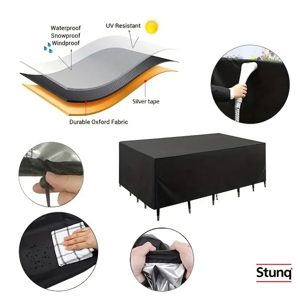 Stunq® Tuinmeubelhoes 120x74x120 cm – Waterdicht 210D Oxford-doek