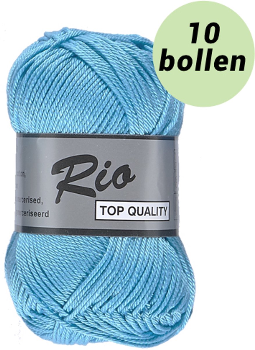 Lammy yarns Rio katoen garen - luchtblauw (838) - 10 bollen