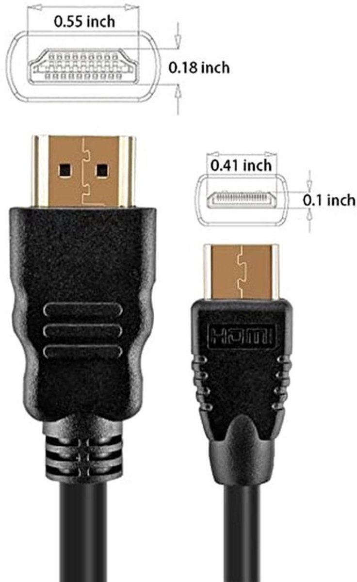 Allecto - Mini Hdmi Kabel - Voor Camera's - 1.5m Hoogwaardige Hdmi Verbinding