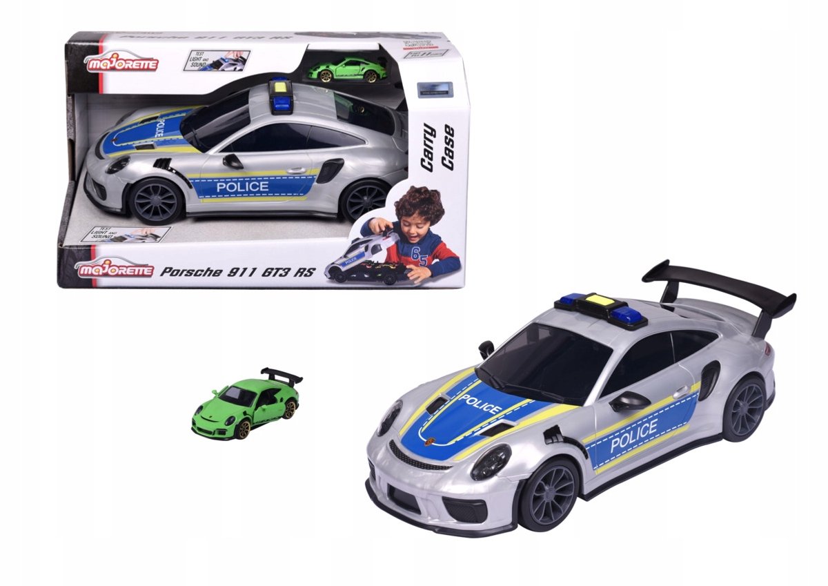 Majorette Porsche Politie Draagtas Blauw