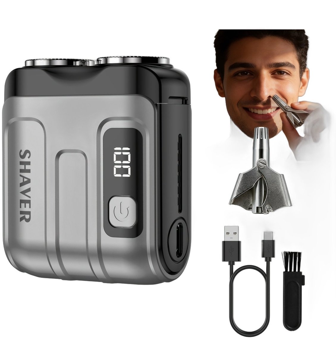 Currero Foil Shaver - Scheerapparaat Mannen - Hoofd Scheerapparaat - Head Shaver - Tondeuse met Trimmer - Lichaam en Baard - Oplaadbaar