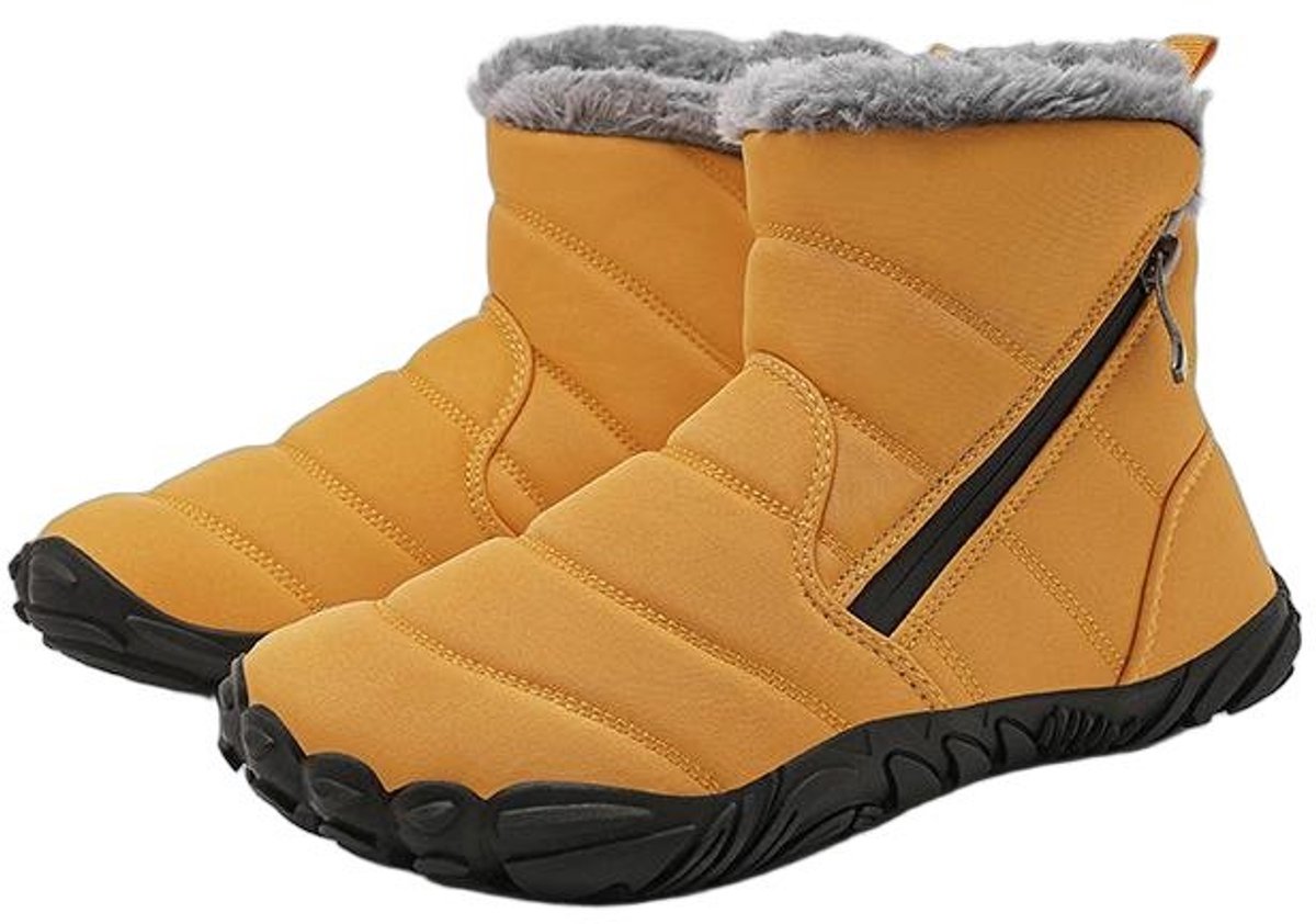 Currero Snowboots Meisjes Sneeuwlaarzen Kinderen Winterlaarzen Meisjes Gevoerde Winterschoenen Waterdicht Antislip Zool Warm Gevoerd Kinderlaarzen Geel