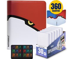 Actueell® A3 Toploader Binder 360 Kaarten – Verzamelmap met Ritssluiting – Geschikt voor Toploaders, Penny Sleeves & Card Sleeves – 9 Pocket Bewaarmap – 20 Pagina’s – Inclusief 30 Toploaders
