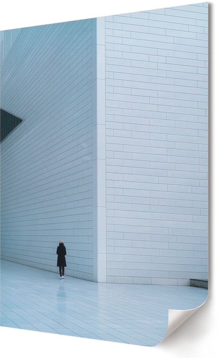 Coloray Polycanvas Wandposter - Modern Minimalisme, Fotografie - 594 x 840 - Wit Patroon - Rechthoek - Interieurdecoratie - Kantoor - Modern