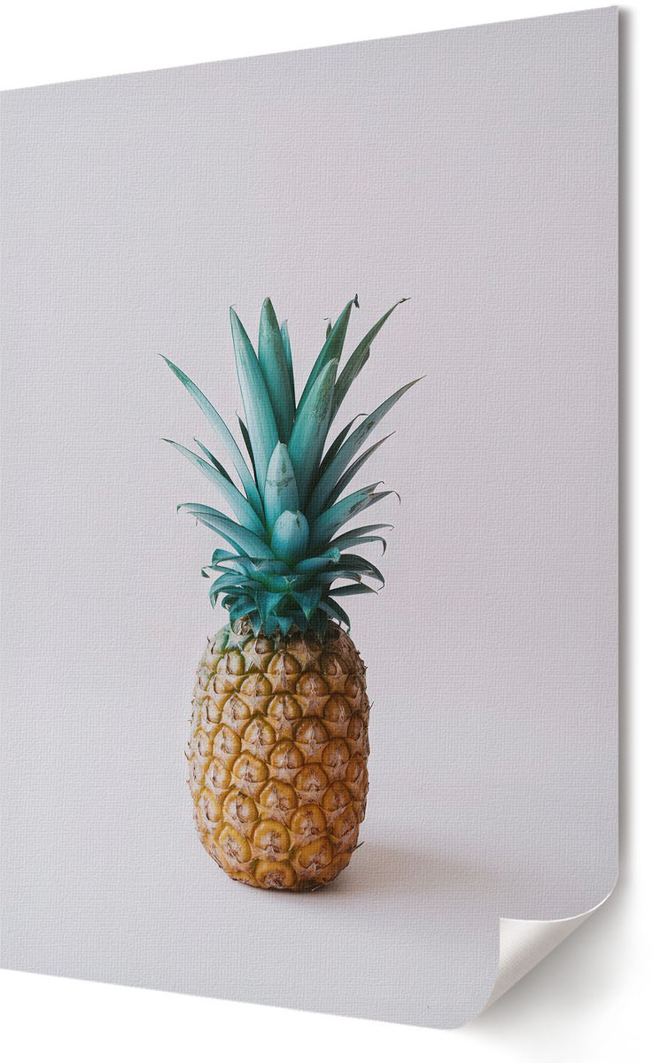 Coloray Polycanvas Wandposter - Tropische Ananas, Fotografie - 594 x 840 - Turkoois Motief - Rechthoek - Wandkunstwerk - Slaapkamer - Modern