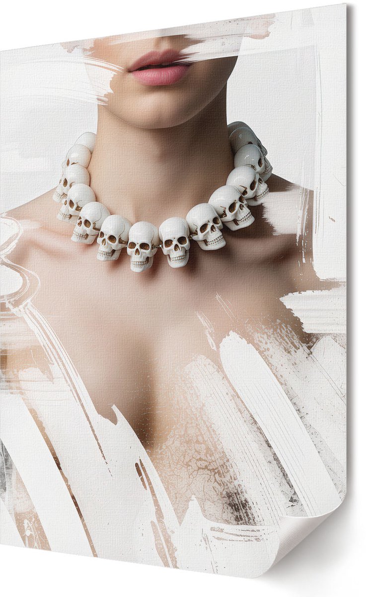 Coloray Canvas Poster Polycanvas - Artistiek Contrast, Fotografie - 594 x 840 - Wit Patroon - Rechthoek - Decoratieve poster - Kantoor - Modern