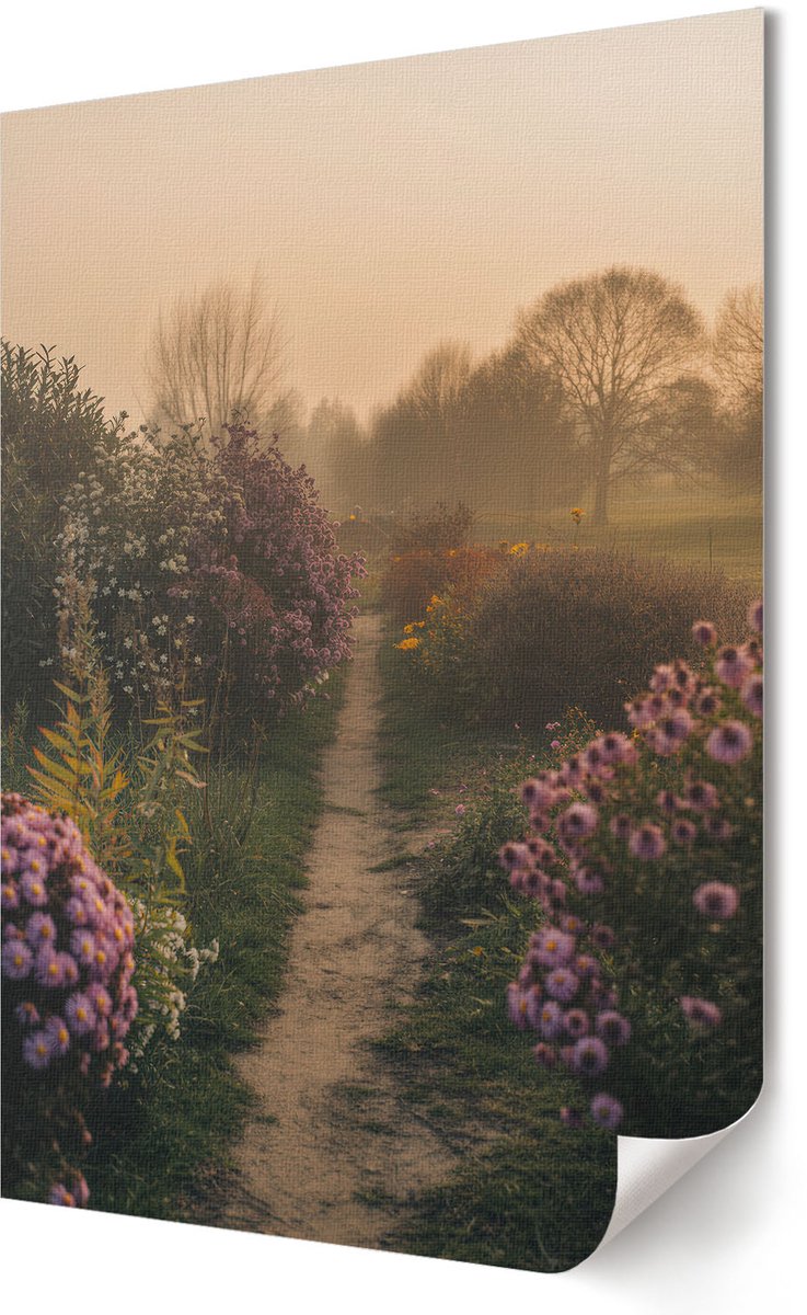 Coloray Canvas Poster Polycanvas - Kopenhagen Sneeuwbol, Illustratie - A2 - Blauw Decoratie - Rechthoek - Muurdecoratie - Woonkamer, Slaapkamer, Kantoor - Modern