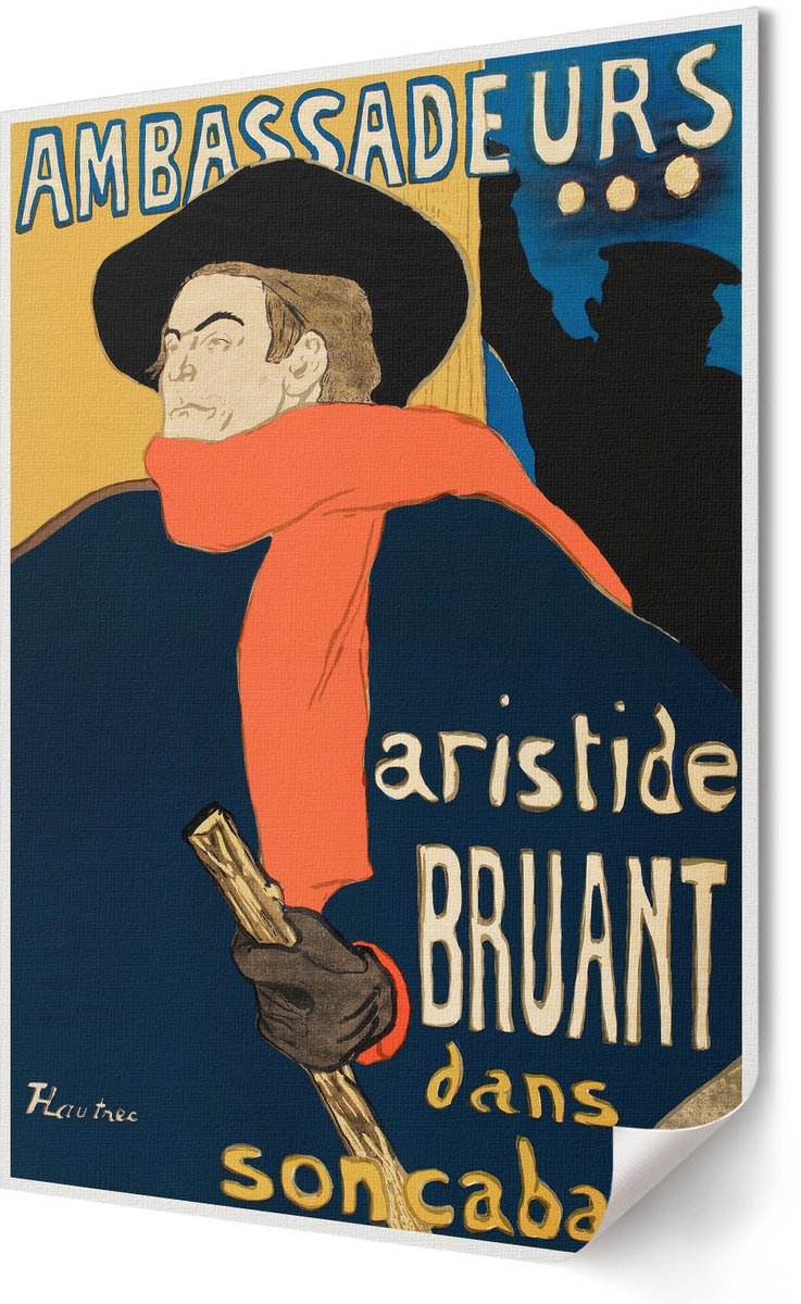 Coloray Polycanvas Poster - Aristide Bruant, Poster - 420 x 594 - Marine Design - Rechthoek - Muurdecoratie - Woonkamer, Slaapkamer, Kantoor - Klassiek