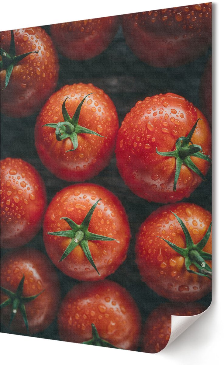 Coloray Polycanvas Wandposter - Verse Tomaten, Fotografie - 420 x 594 - Rood Design - Rechthoek - Wandkunstwerk - Woonkamer, Slaapkamer, Kantoor - Modern