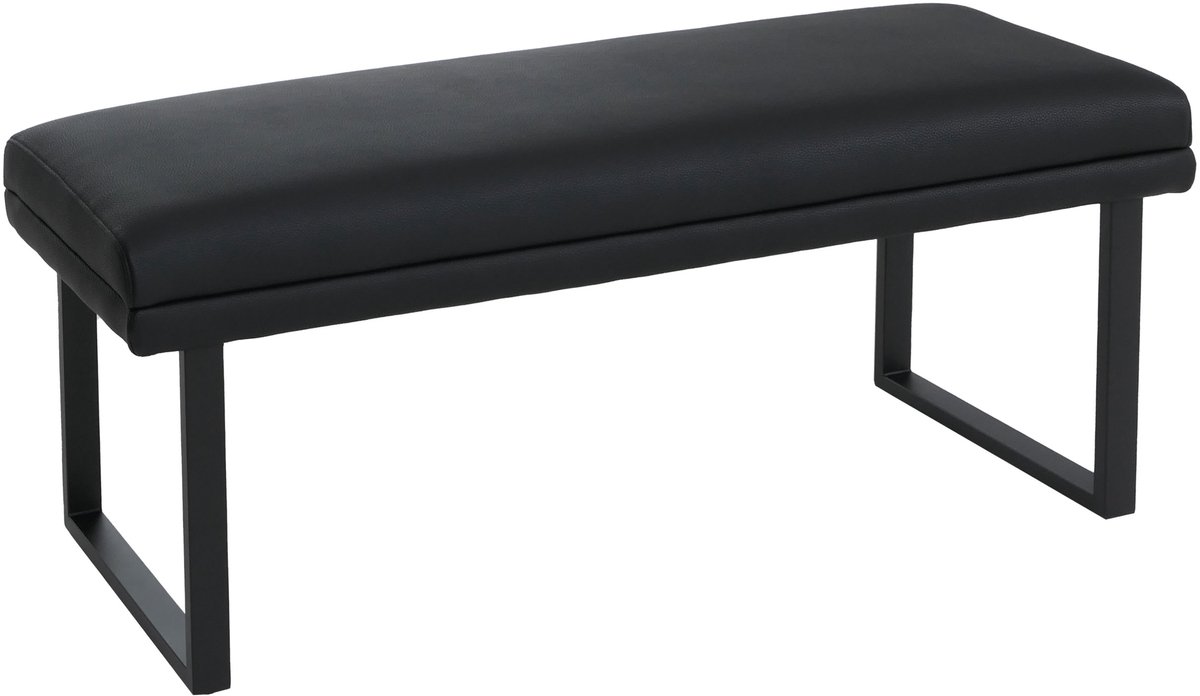 Bank MCW-O81, gestoffeerde bank, garderobebank, eetkamerbank, metaal, kunstleer, 120 cm ~ zwart