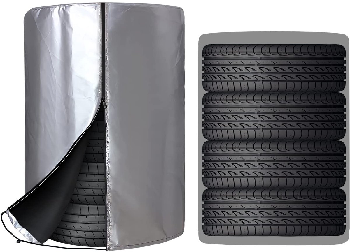 Bandenhoezen set van 4, waterdichte autobanden hoes, UV bescherming, winddicht met rits voor 14-18 inch banden