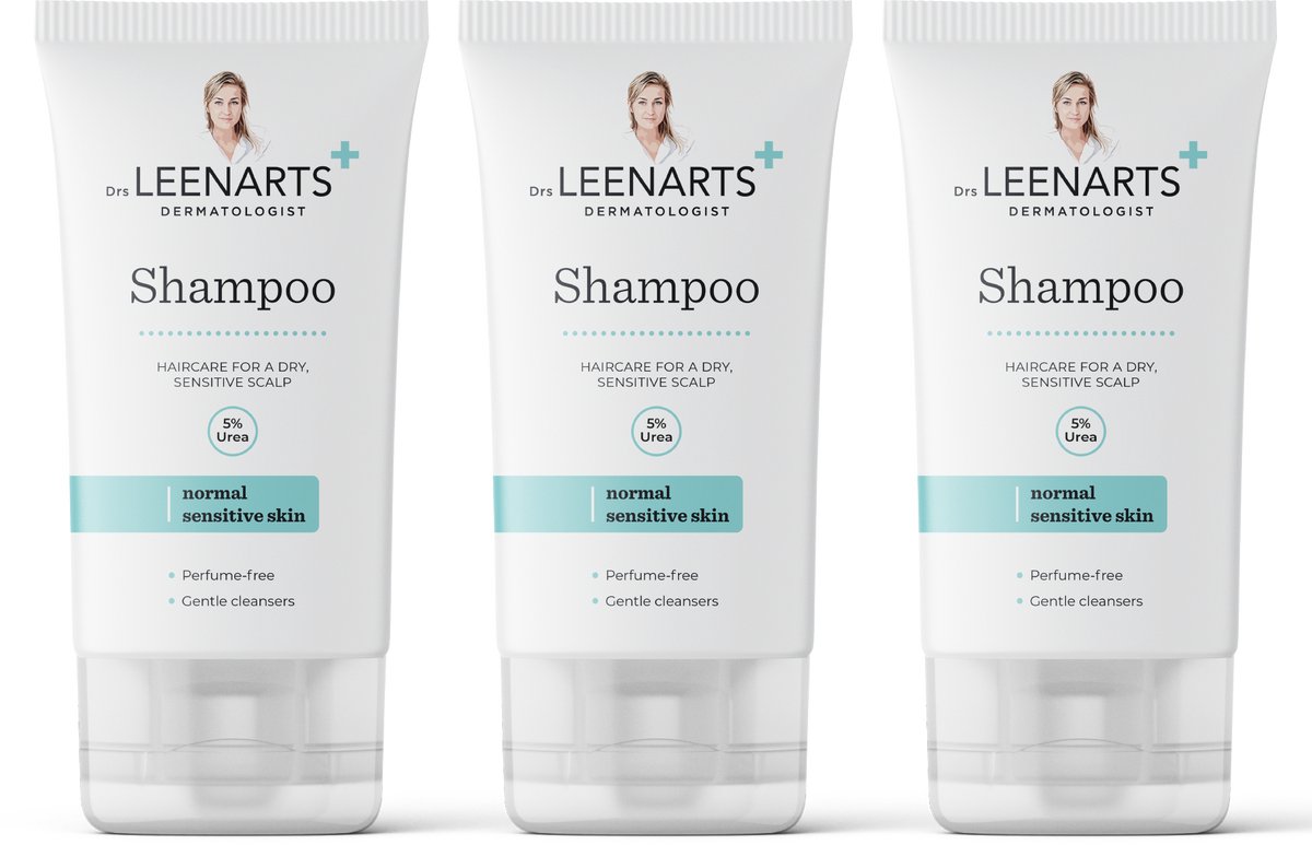 Drs Leenarts Shampoo – Droge & Gevoelige Hoofdhuid – Parfumvrij – Voordeelverpakking 3x 150 ml