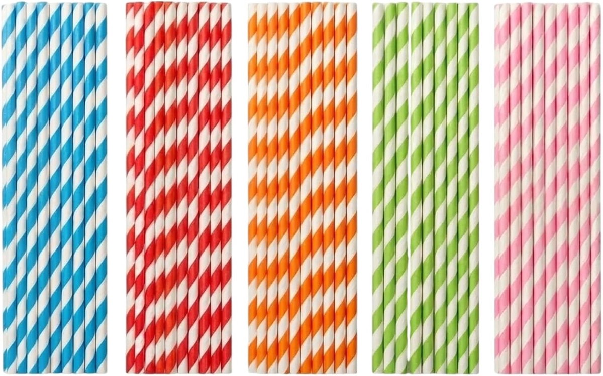 Rietjes - Set van 100 - 21 cm - Kunststof - Multicolor