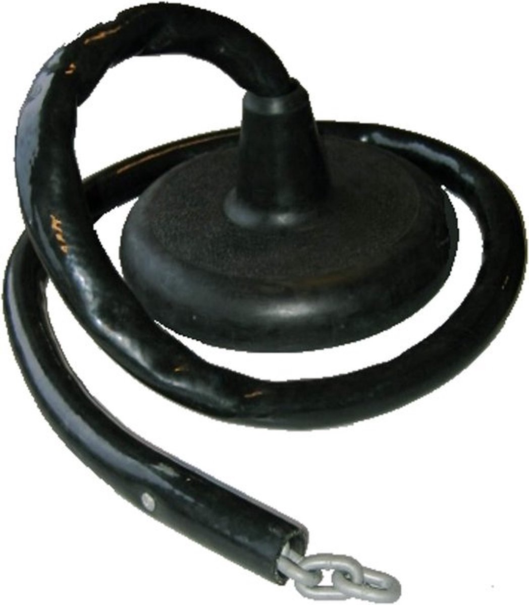 Kabelbaan Stoel - Zweefstoel Schommelstoel - Buiten Spelen - Met Ketting Beschermslang - 26cm Zitdiepte - Zwart