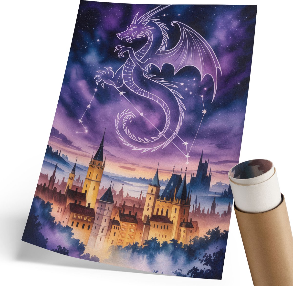 Wallfluent Polycanvas Wandposter - Spiegelbeeld, Fotografie - 420 x 594 mm - Bruin Kunst - Rechthoek - Canvasposter - Woonkamer, Slaapkamer, Kantoor - Klassiek